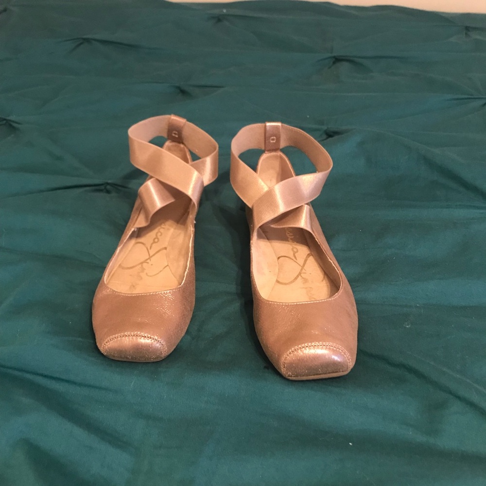 Jessica Simpson rose gold ballet flats